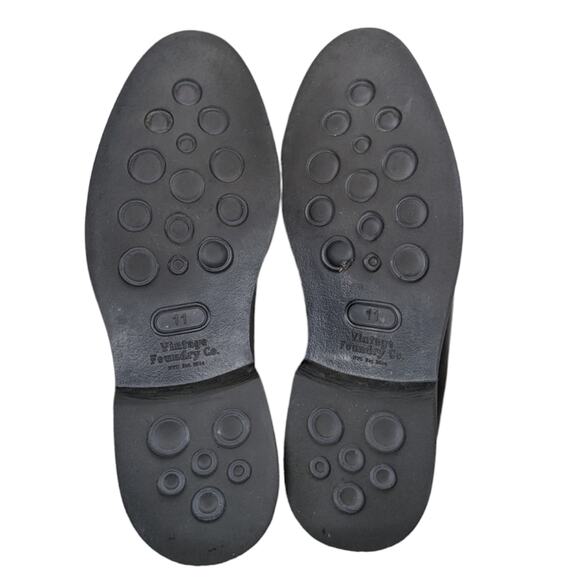 Vintage Foundry Co The Rossi Dress Shoes Leather Black Slip On Oxford Size 11 main image 9